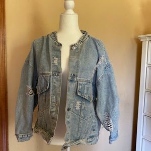 over sized jean jacket